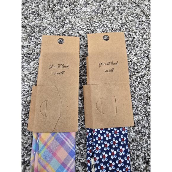 Frank and Buck Mens Neck Tie Cotton Set Of 2 Flower And Plaid Multicolor P6 - Picture 7 of 10